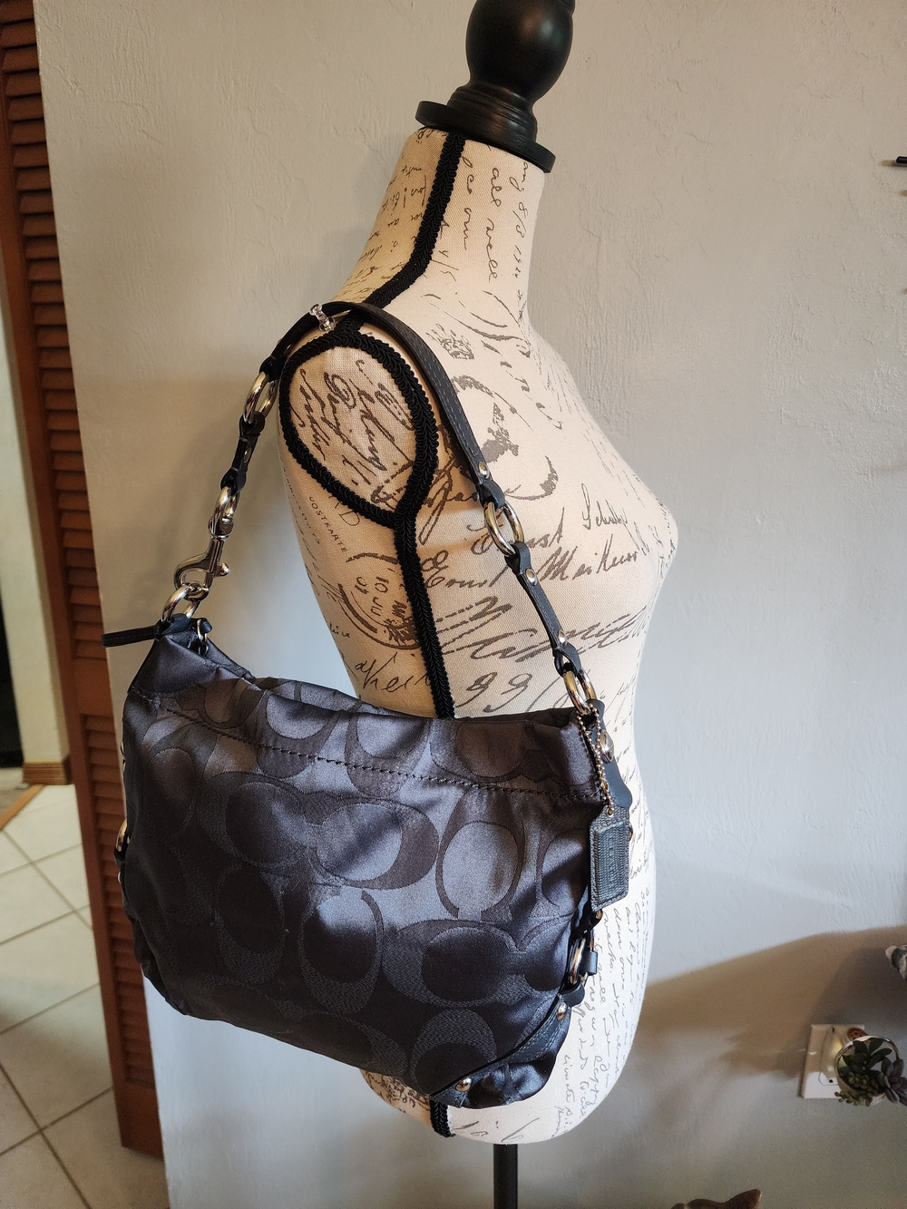 Coach Carly In Shimmering Gray With Silver Hardware - Picture 14 of 14